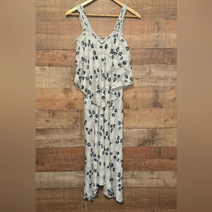 🌻 Derek Lam 10 Crosby Silk Tiered Midi Dress Lt Gray Women's sz 2 Floral Wedding